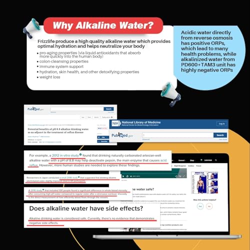Image of Frizzlife Reverse Osmosis Water Filter - Alkaline Mineral pH+, NSF /ANSI 58&53&42&372 Standard, 600GPD Tankless RO Reverse Osmosis System, Under Sink, 2:1 Pure to Drain, Reduce FPAS /PFOA, PD600-TAM3