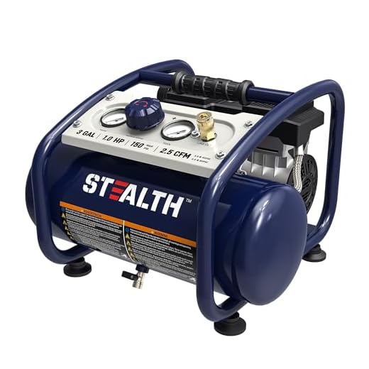 Stealth Portable Air Compressor, 3 Gallon, Ultra Quiet, Oil-Free Pump, 1 HP, 150 PSI, Electric Air Tool SAQ-1301