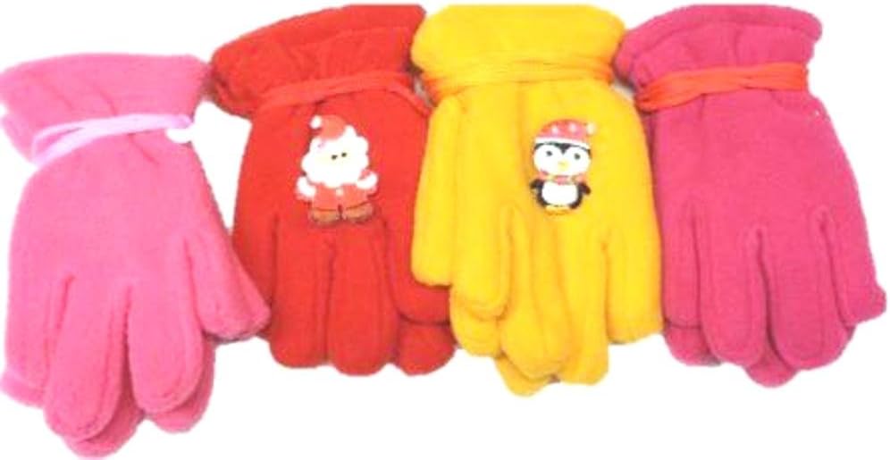 Four Pairs Mongolian Fleece Very Warm Gloves for Toddlers Ages 6-12 Months