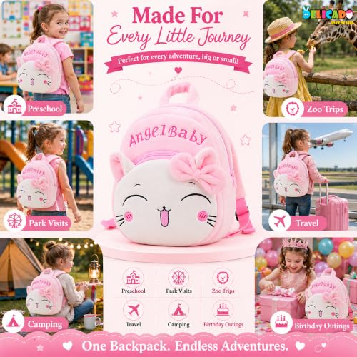 Image of Delicado Kids Backpack, Toddler Kids Backpack Plush children Nursery /Pre School /Picnic /Travelling Bag for Baby Girl Boy Age (2-5 Years)