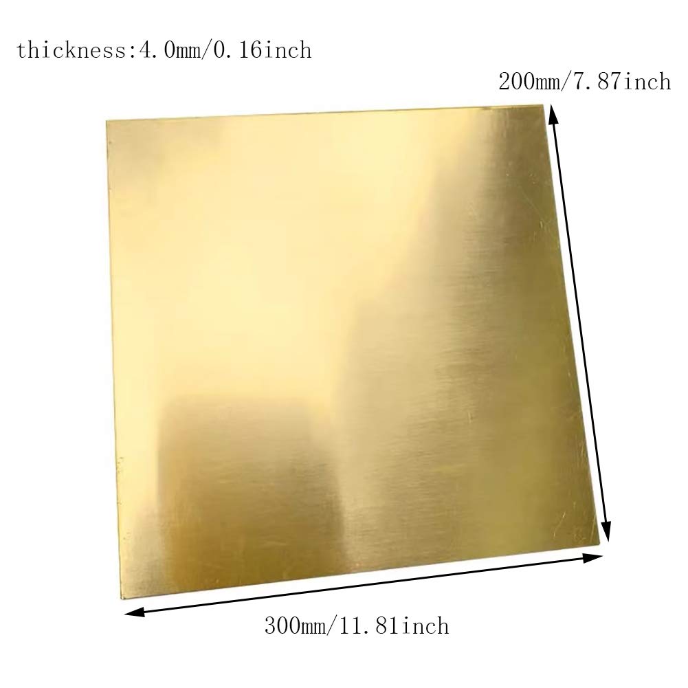 Czysta miedź, H62 blacha mosiężna cienka taśma miedziana płyta płaska taśma Cu metalowy panel Latten do spawania metali, 2,5 mm * 200 mm * 300 mm(4.0mm*200mm*300mm)