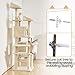 Topeakmart Cat Tree, 67in H Cat Tower for Indoor Cats, Multi-Level Climbing Tree with Scratching Posts Cat House w/Large Condo, Soft Hammock, Removable Cat Teaser Sticks, Beige