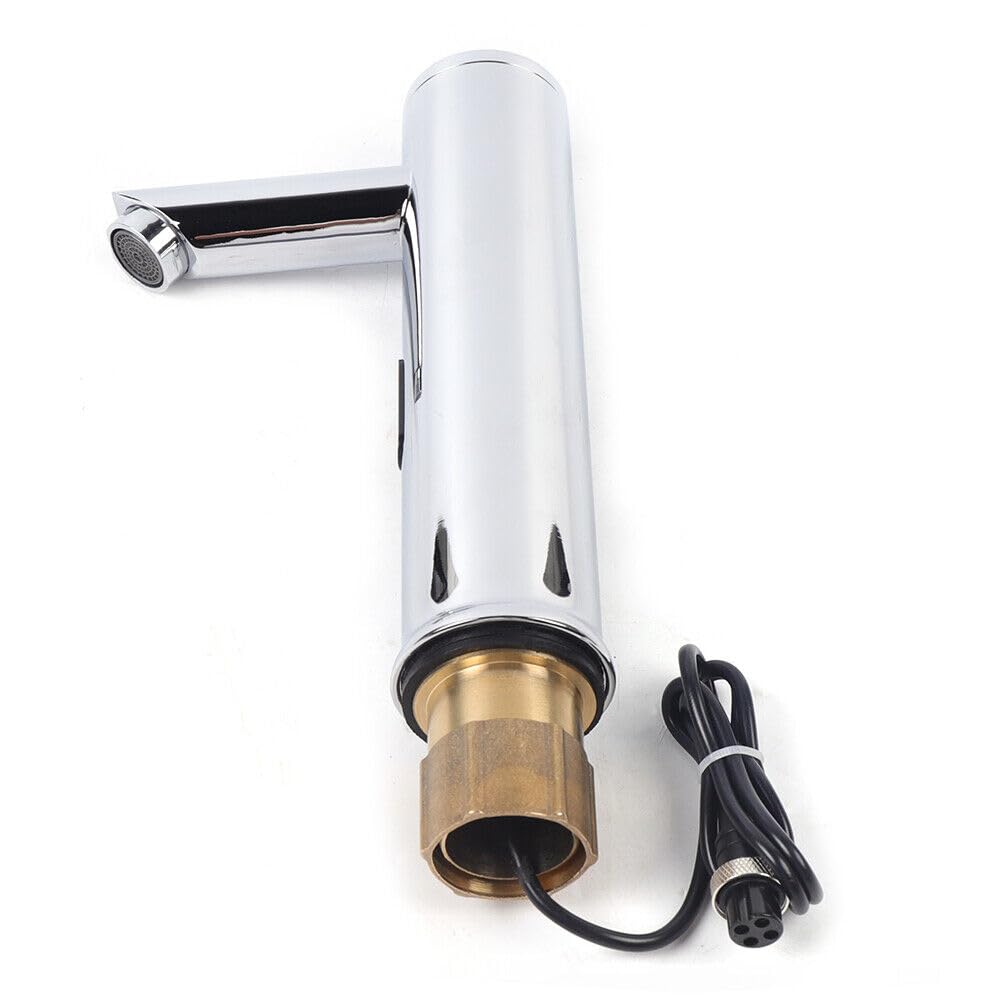 Robinet à capteur infrarouge, mitigeur de lavabo automatique, mitigeur de lavabo, robinet de salle de bain, robinet d'évier sans contact pour salle de bain, toilettes, cuisine, hôtel (20 cm)