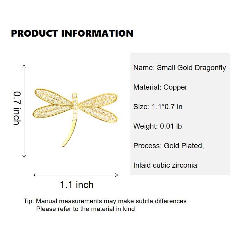 Image of Dragonfly Brooches for Women Crystal Rhinestone Lapel Pin for Men Vintage Insect Jewelry Dress Blazer Jacket Accessories Holiday Birthday Gifts