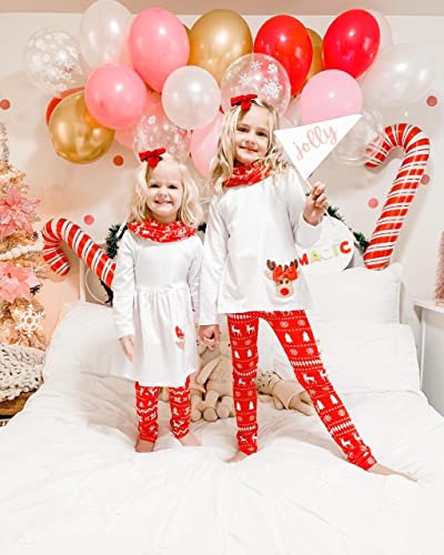 Image of Unique Baby Girls Kids Toddler 3pc Outfit Set Long Sleeve Stretch Tunic Top Leggings and Scarf
