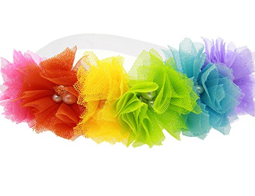 Baby Girls Rainbow Flower Headband Hair Band Accessories TS-FD03 (Tulle headband)