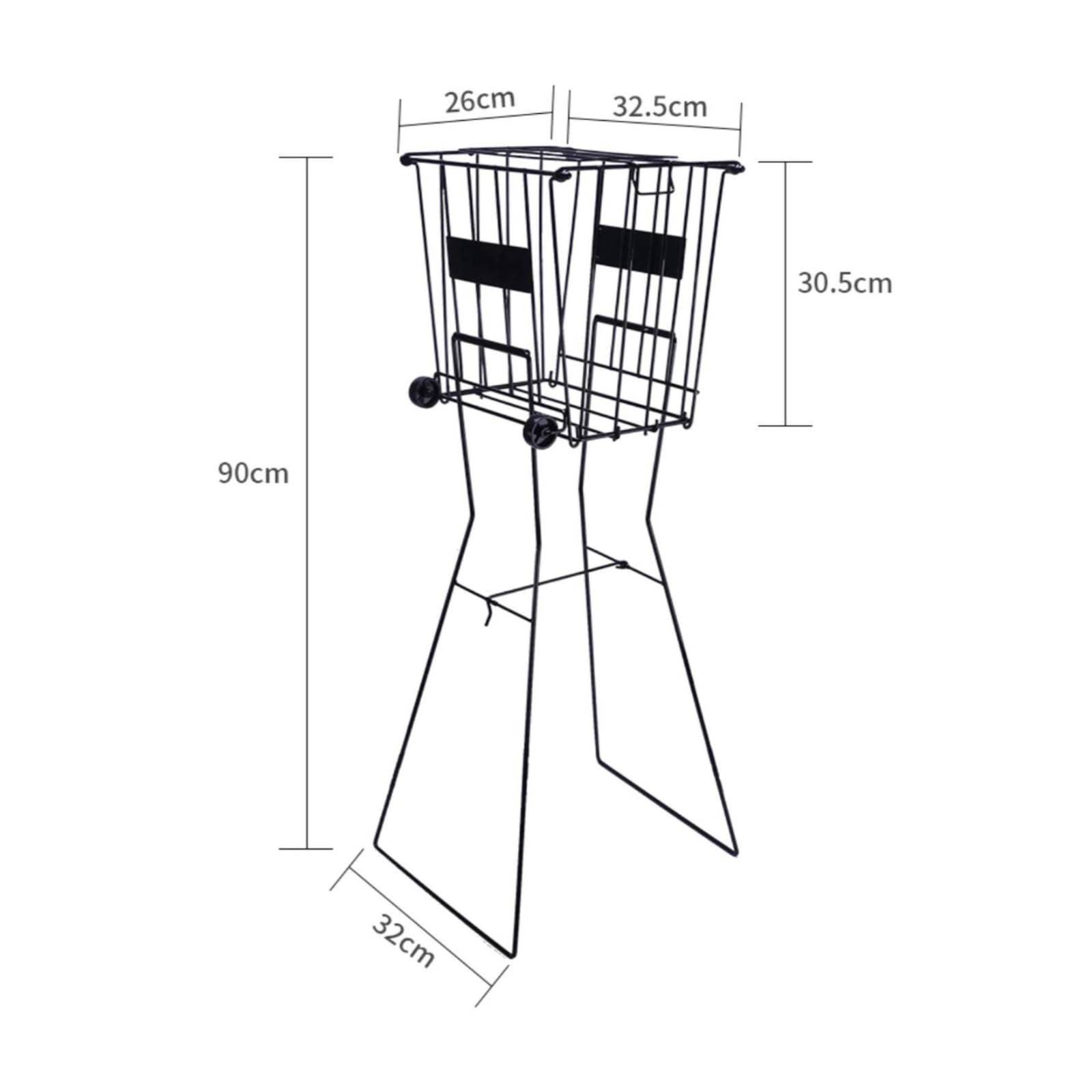 Carrello da Tennis Raccoglipalline Carrello Raccolta Cestino Portapalline Organizer in Rete di Design Portatile E Raccolta Rapida Capacità 72 Palline