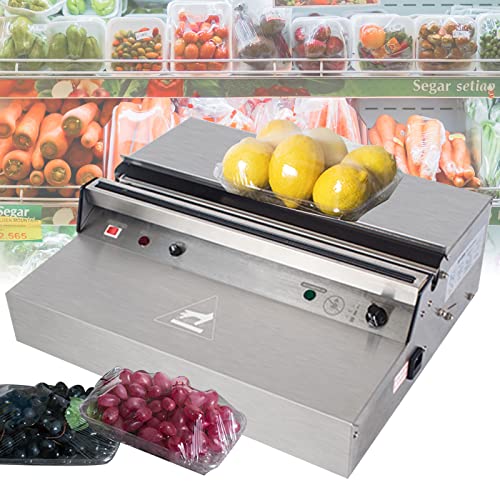Anatole Envasadora de Film de Alimentos Frescos Comercial con Tabla de Calentamiento Integrada Sellador y Corte de Film Eléctrico Acero Inoxidable 450mm para Verduras Frutas Carne Supermercados