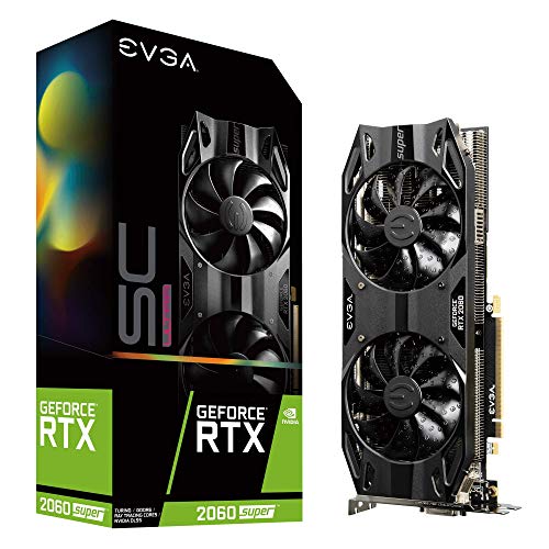 EVGA GeForce RTX 2060 Super SC Ultra Gaming, 08G-P4-3067-KR, 8GB GDDR6, Dual HDB Fans, Metal Backplate (Renewed)