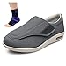Zapatos Ortopédicos Diabéticos Zapatillas Al Aire Libre Transpirables Zapatos Extra Anchos Antideslizantes para Pies Hinchados Zapatos de Artritis Edema para Hombre,Gris,47EU