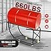 KUAFU 55 Gallon Drum Cradle 600lbs Drums Dolly Cart Drum Dispensing Stand Black 4 Wheel Powder Coated Steel