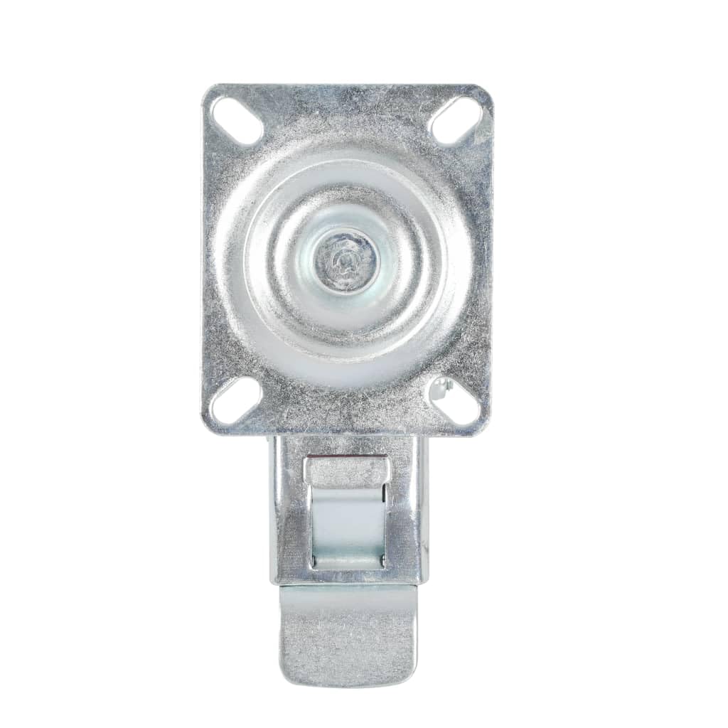 16 ruedas giratorias de goma de 100 mm con revestimiento de zinc, capacidad de carga de 70 kg, 8 con frenos, para taller, almacén, industria, carro de transporte, plataforma, logística