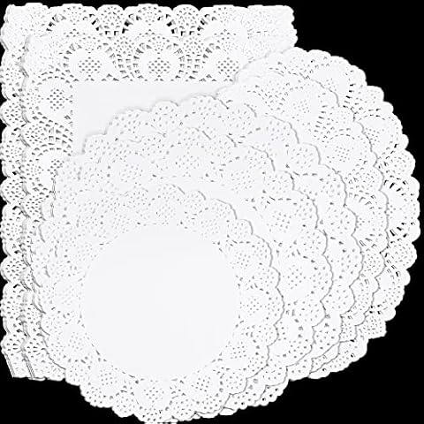 350 Pcs Assorted Size White Paper Doilies Lace Doilies for Food Disposable Doilies Round Rectangle Oval Decorative Doilies Placemats for Table Wedding Birthday Cakes Desserts Food Decoration Cover