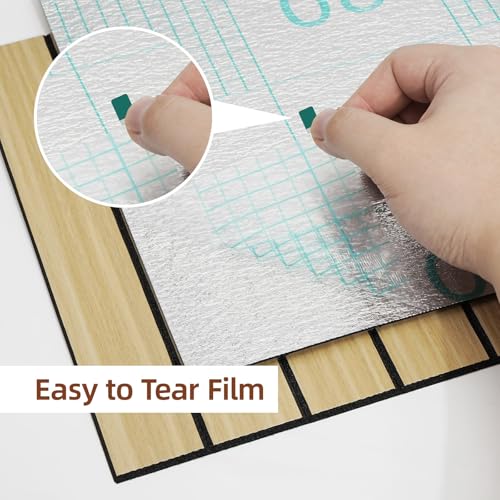 WADILE Peel and Stick Wood Slat Wall Panels 12"x12" (30×30cm) Decorative PVC Wall Panels Soundproof Self-Adhesive Panels for Living Room Bedroom Accent Wall – 10 Pack Light Brown - Image 5
