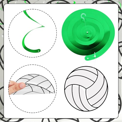 Image of 54Pcs Volleyball Hanging Swirls Party Decorations Volleyball Theme Birthday Party Decorations Supplies Sports Ball Cutouts Hanging Swirl Ceiling Streamers for Kids Girls Boys