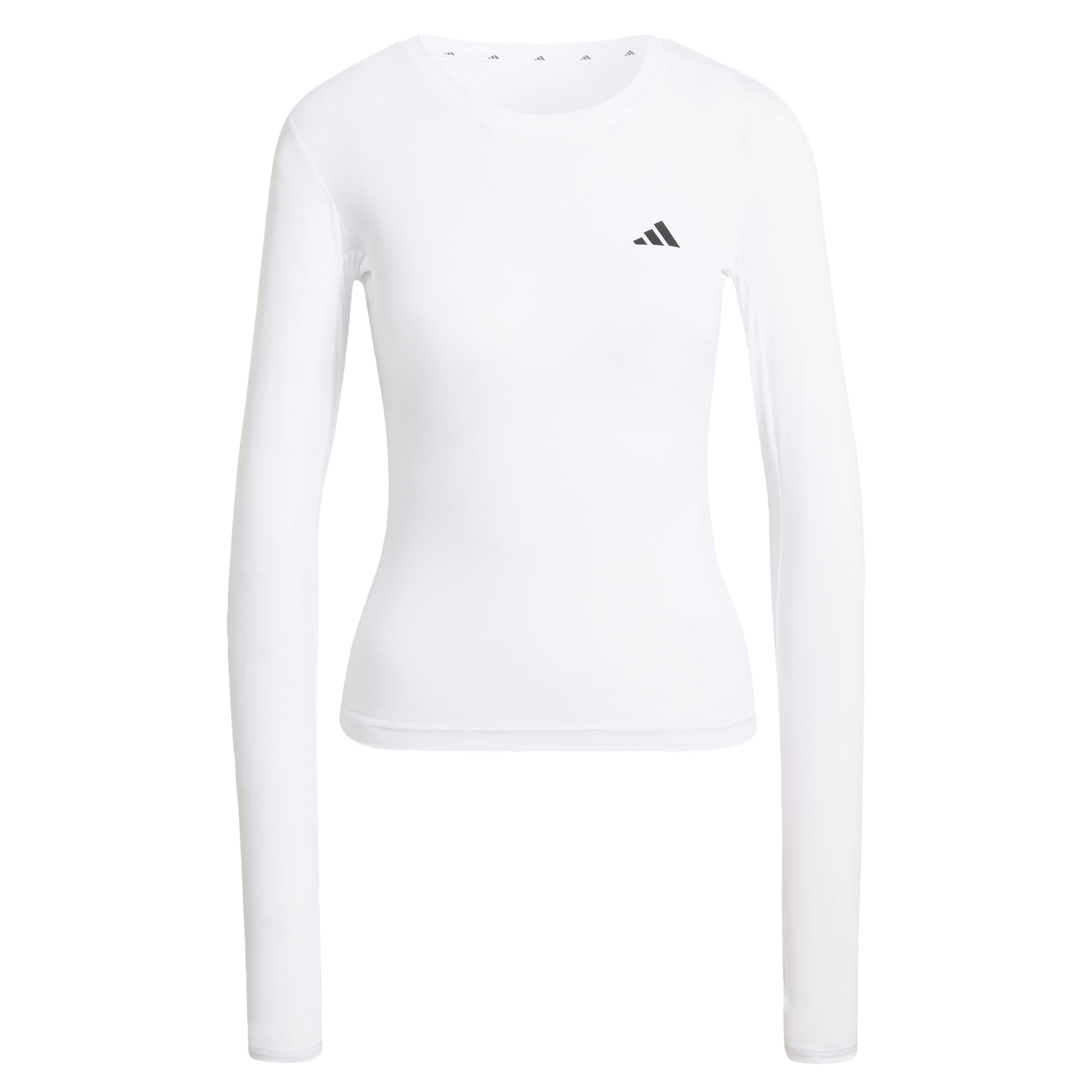 adidas Women's Power Essentials Workout Contour Long Sleeve Shirt, White, XXS