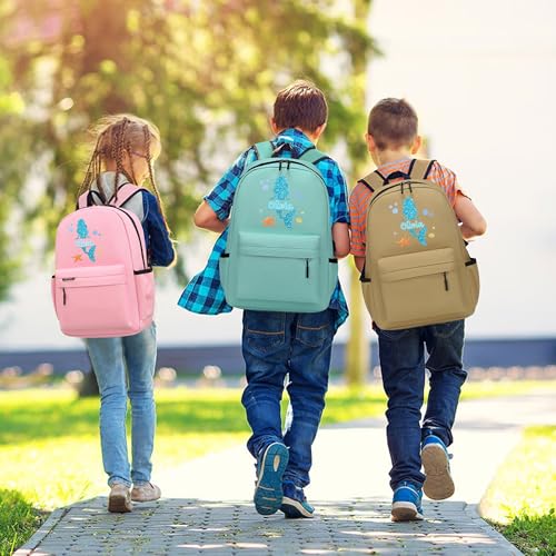 Customized Mermaid Kids Backpack with Name, Personalized Backpack for Girls Teenager, Custom Back to School Backpack for Kids, Casual Book Bag for Travel Picnic Camping, PVC Waterproof School Bag2