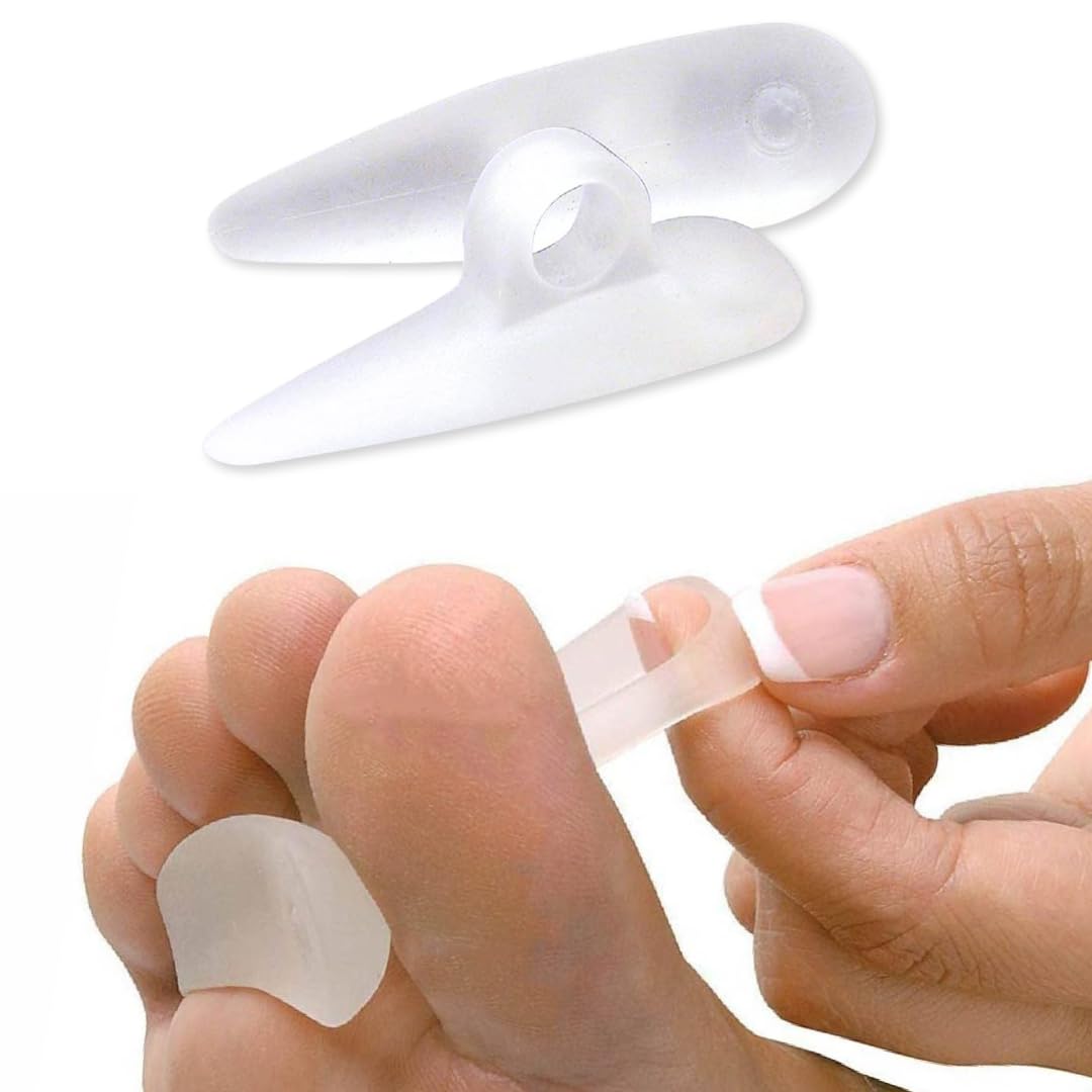 NatraCure Gel Hammer Toe Crest Pads (Left/Right) - 2 Pairs - Straightening Cushion for Mallet and Overlapping Toes - 3035-M RET 4PK