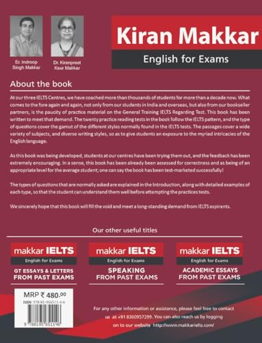 Image of Kiran Makkar IELTS General Training GT Readings For Exam Practice