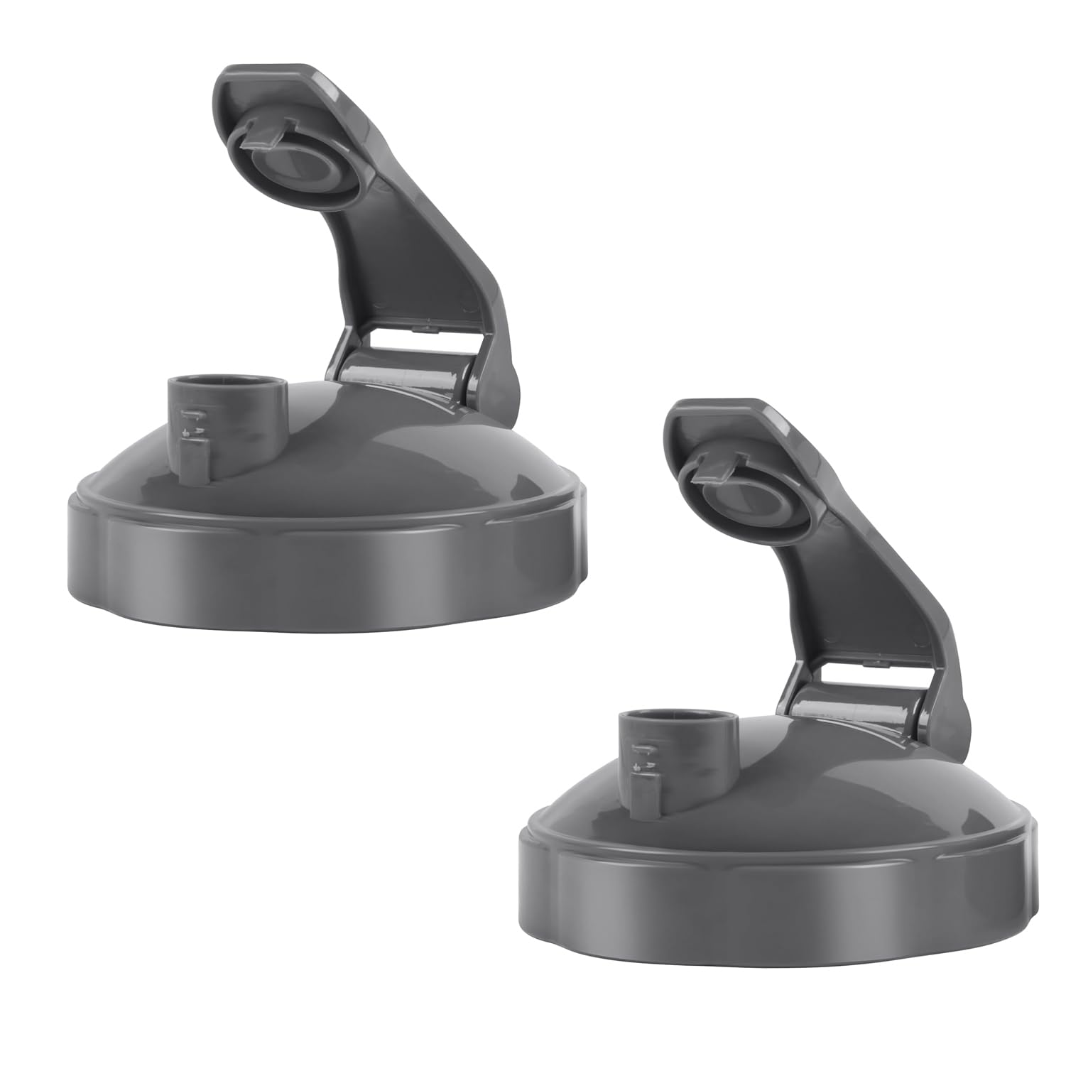 Flip Top to-Go Lid Compatible with NutriBullet 600w/ 900w Accessories & Replacement Part (2 Pack, Grey)