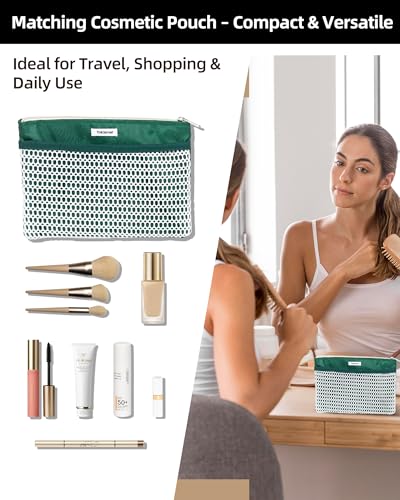 Image of Mesh Beach Tote Bag Packable,2026 New 2-in-1 Large Lightweight Foldable Beach Bags with Multiple Pockets for Women