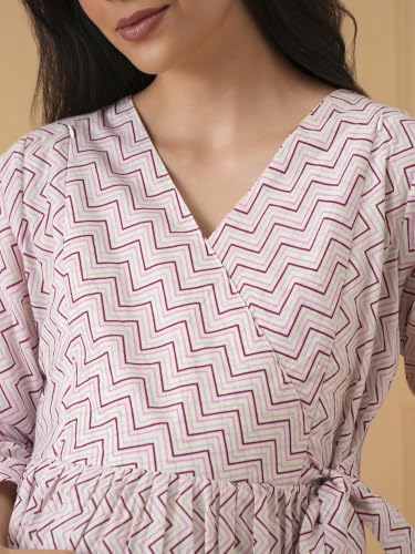 Image of The Mom Store Maternity and Nursing Dress | Pre and Post Pregnancy Dress for Womens | Zipper /Button Opening | Causal Wear | Trendy Stylish Causal Dresses for New Moms
