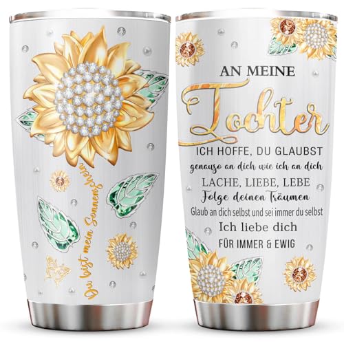 Tochter Geschenk von Mutter/Vater Tumblers 20oz - Geschenke f&uuml;r Tochter von Mutter/Vater Kaffeebecher - Weihnachten Muttertag Geburtstag Geschenkideen f&uuml;r Erwachsene T&ouml;chter Tasse