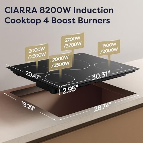 Image of CDV 30 Inch Induction Cooktop 4 Burners 8200W
