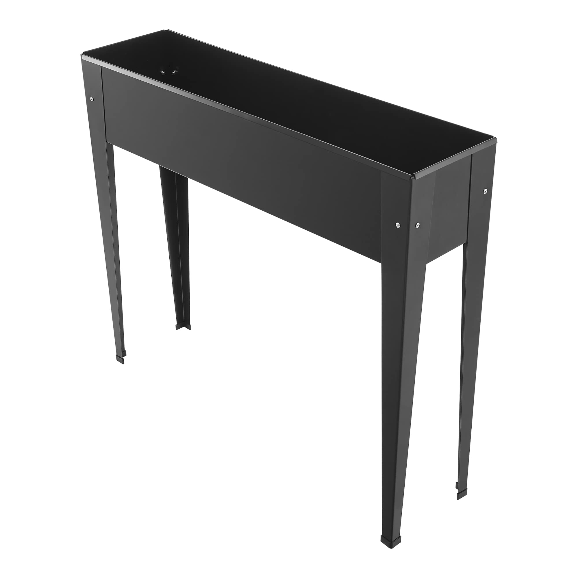 [en.casa] Mesa de Cultivo Rectangular Jardinera Exterior con Orificio Acero 98 x 25 x 82 cm Gris Antracita
