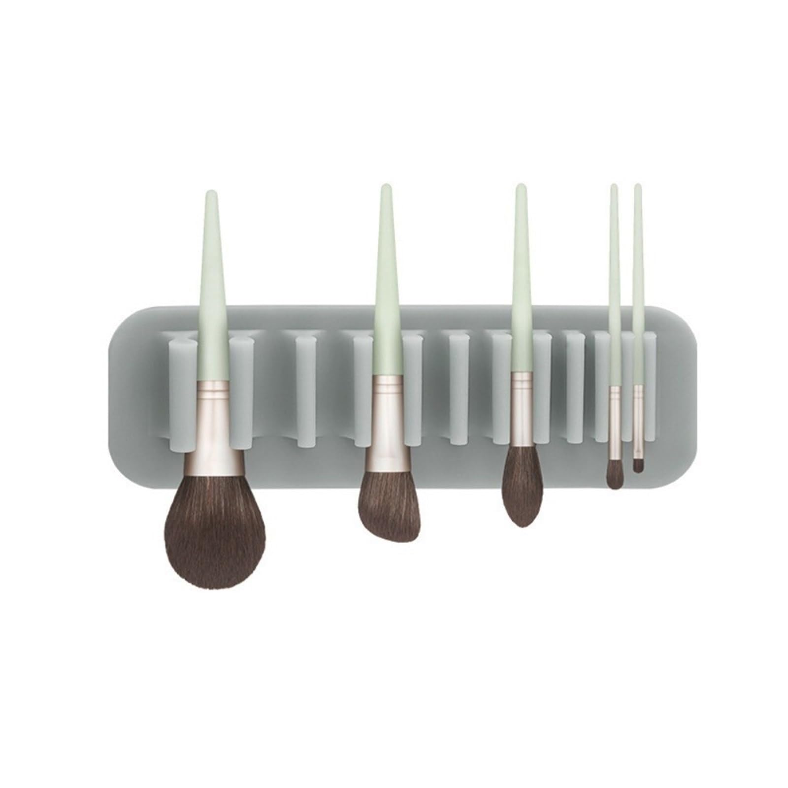 WLIHDB 2Pcs Soft Silicone Brush Drying Rack Wall Mounted Suction Cup Cosmetic Tools Solid Color Makeup Cleaner For Beauty Station for Makeup Brushes(Grey)