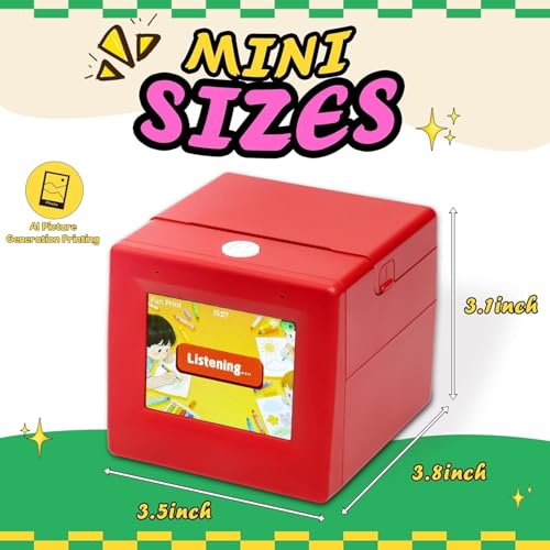 Image of TMY Smart AI Voice Sticker Printer, Kids Toys Spark Imagination Intellectual Development, Mini Thermal Label Printer with Display, Inkless Portable Sticker Maker, 4 Rolls Paper (1305) (TMY46)