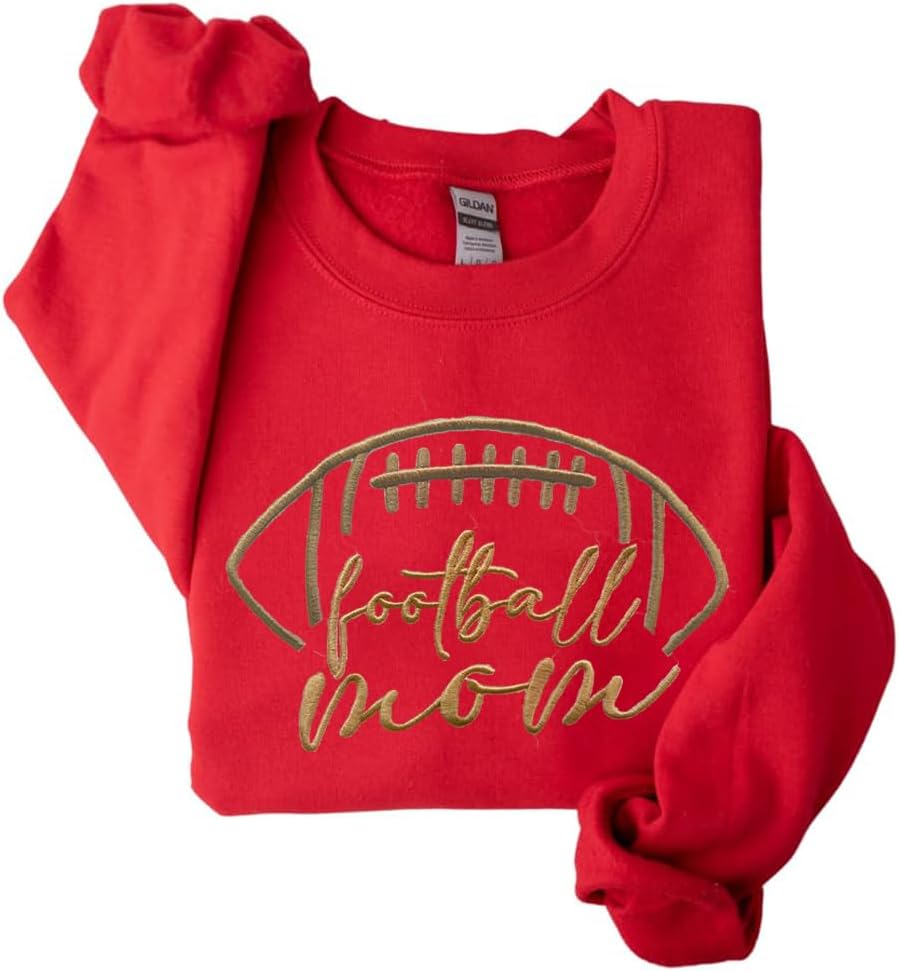 Women Football Game Day Sweatshirt Embroidered Football Graphic Pullover Casual Sunday Funday Long Sleeve Top - Image 7
