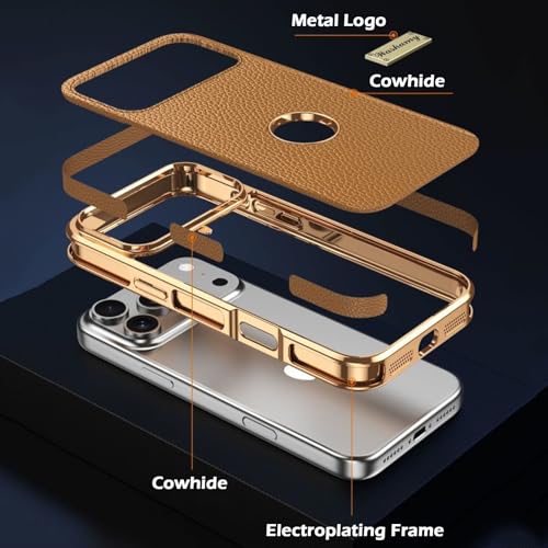 Coque iPhone 17 anti-rayures en cuir véritable robuste - 3