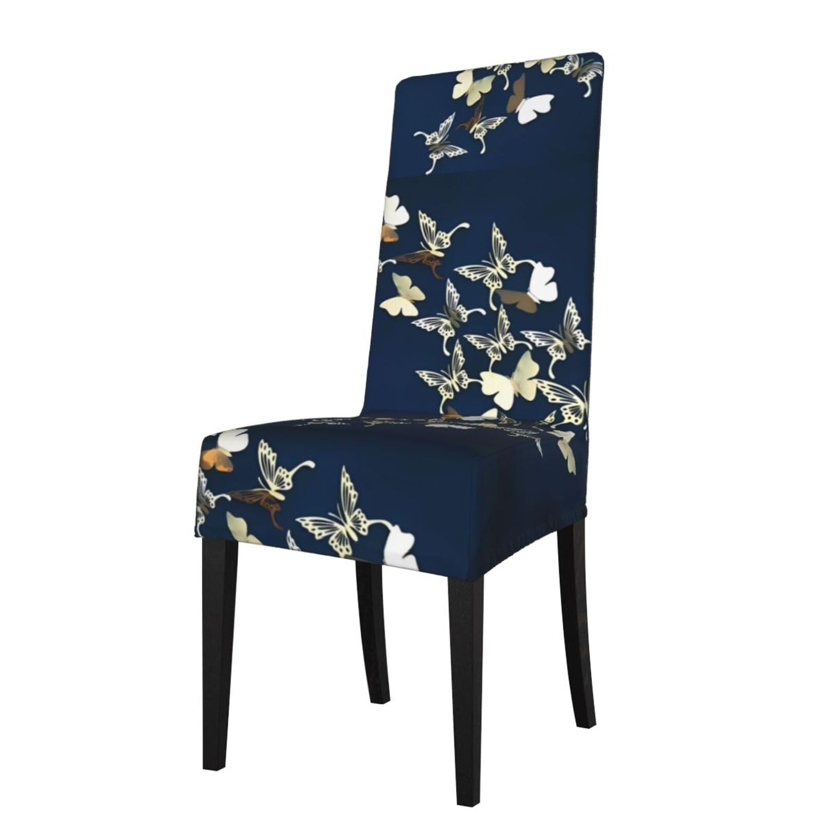YYHHAOFA metalic butterfly Prints Protection Cover for Dining Chair - Stretch Slipcovers, Easy Refresh for Your Dining Room & Event Decor
