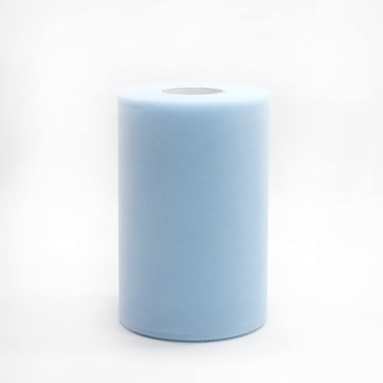 Photo 1 of 2PCK SOF Tulle Rolls, 6 Inch Tulle Fabric Spool/Roll,Wedding Tulle Fabric Bolt Spool for Tutu Skirt Crafting Favors Pew Bow Party Decorations (6“ x 100 Yards, Light Blue) 6“ x 100 Yards Light Blue