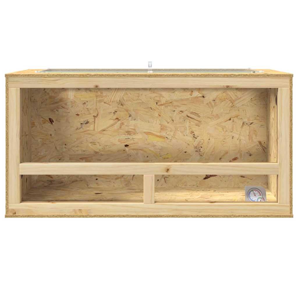 OSB Terrarium 100x50x50 cm für Reptilien, Holzterrarium mit Thermometer, geräumiges Reptiliengehege für Bartagamen und Schlangen