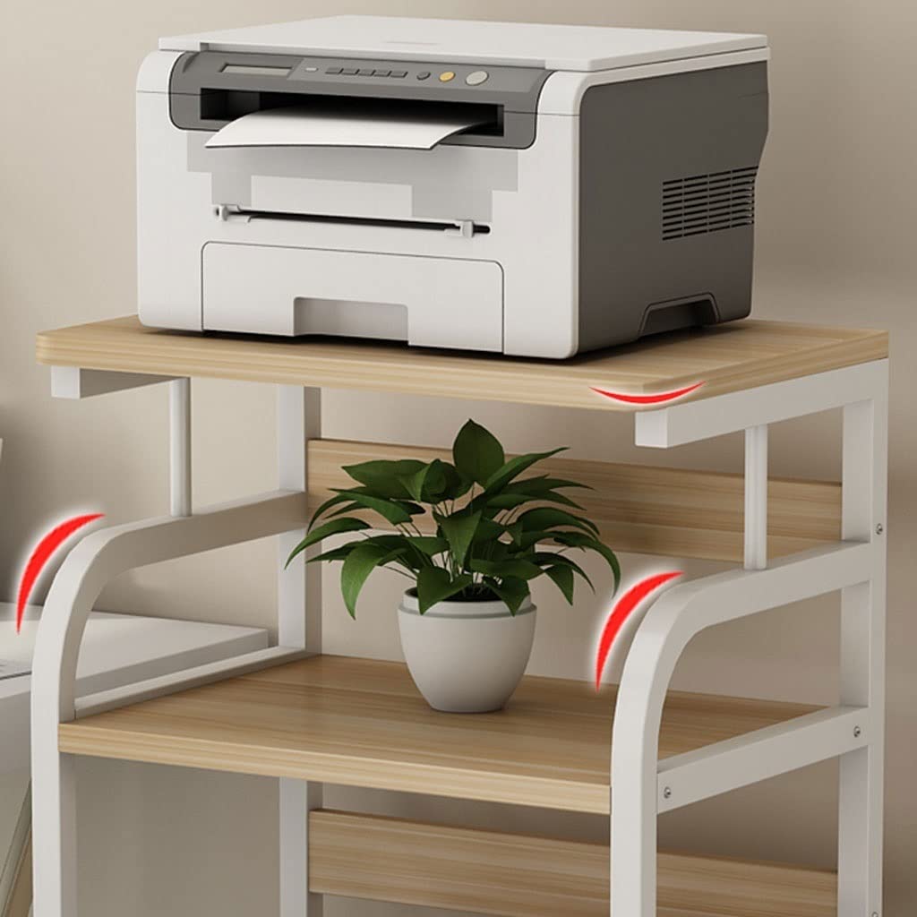 Supporto per Stampante Supporto for stampante da pavimento a 4 livelli, piedini regolabili Ripiano for fax a 2 porte, struttura in metallo, ripiano for forniture for ufficio Staffa per Scanner