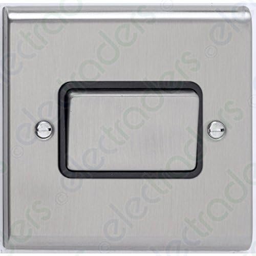 Deta SD1247SSB Fan Isolator Switch - Triple Pole (Stainless Steel/Black Insert)