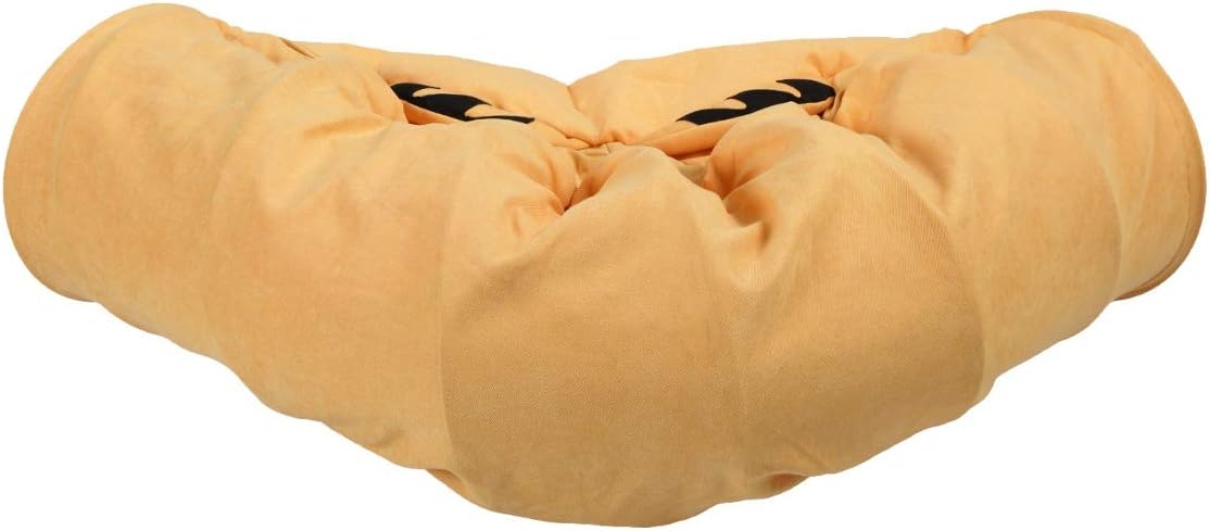 2-in-1 Cat Tunnel Bed, Yellow Color with Hanging Toys and Removable Mat