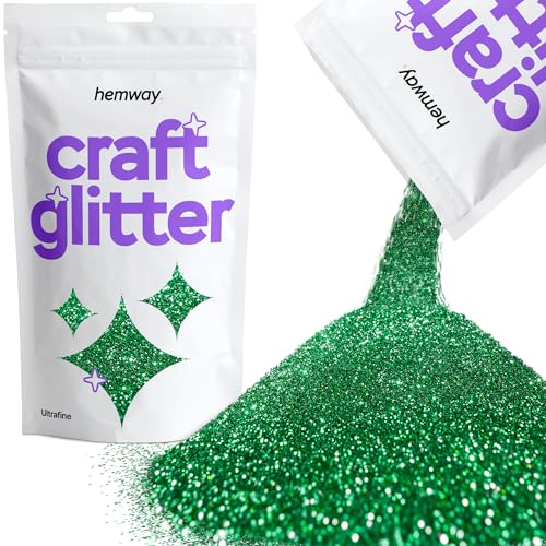 Purpurina para manualidades Hemway verde esmeralda de alta densidad y acabado homogéneo 100 g