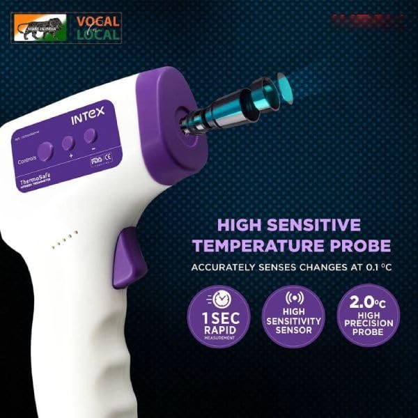 Image of Intex Thermosafe Non-contact FDA Approved Digital Infrared Thermometer Temperature Gun -32C to 42C(89.6-109.4℉) with LCD Display