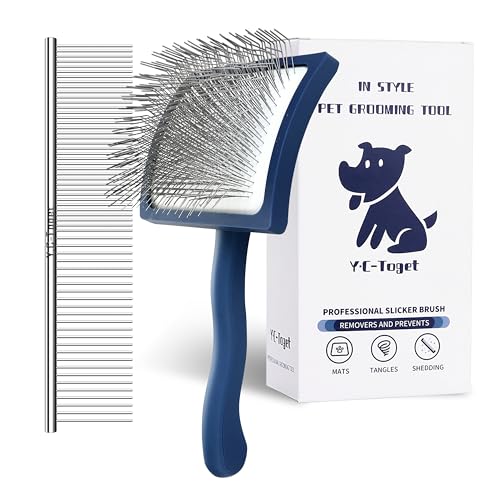 Éliminer les nœuds du goldendoodle avec la brosse extra longue et le peigne de finition pour chien