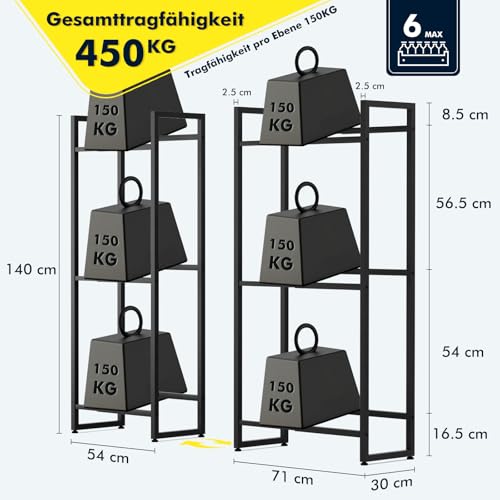 Suhu Ausziehbar Getränkekistenregal (3-6) Kisten(49-70) x30x140CM Getränkeregal Küchen Regal Getränkekisten Kistenregal Wasserkistenregal Bierkistenregal, Speisekammer Belastbarkeit 150kg Schwarz