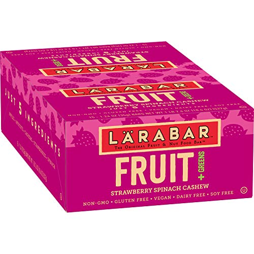 Larabar Strawberry Spinach Cashew Real Fruit Bars, Vegan, Gluten Free Healthy Snacks, 15 Bars & Fruit & Nut Bar, Key Lime Pie, Gluten Free, Vegan (16 Bars) #TOP1