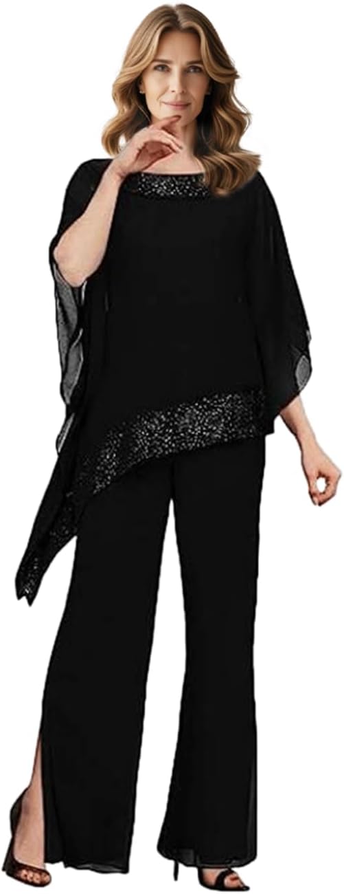 Broek Tot de grond Moeder van de brud jurk 3/4 mouw Met seraad