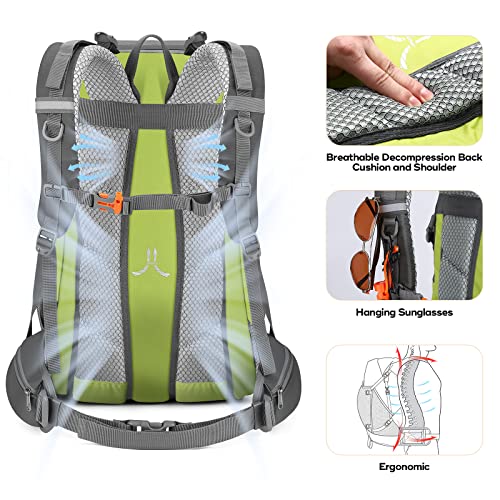 Image of Maelstrom Hiking Backpack,Camping Backpack,40L Waterproof Hiking Daypack with Rain Cover,Lightweight Travel Backpack,Grey
