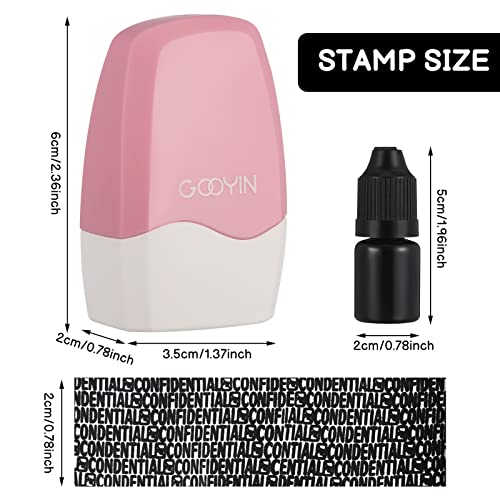 Girls’love talk Datenschutz Rollstempel, 2 Stück Rollstempel Camouflage, Nachfüllbar Selbstfärbend Datenschutzstempel für Identität Privatsphären (Rosa und Blau und Tinte)