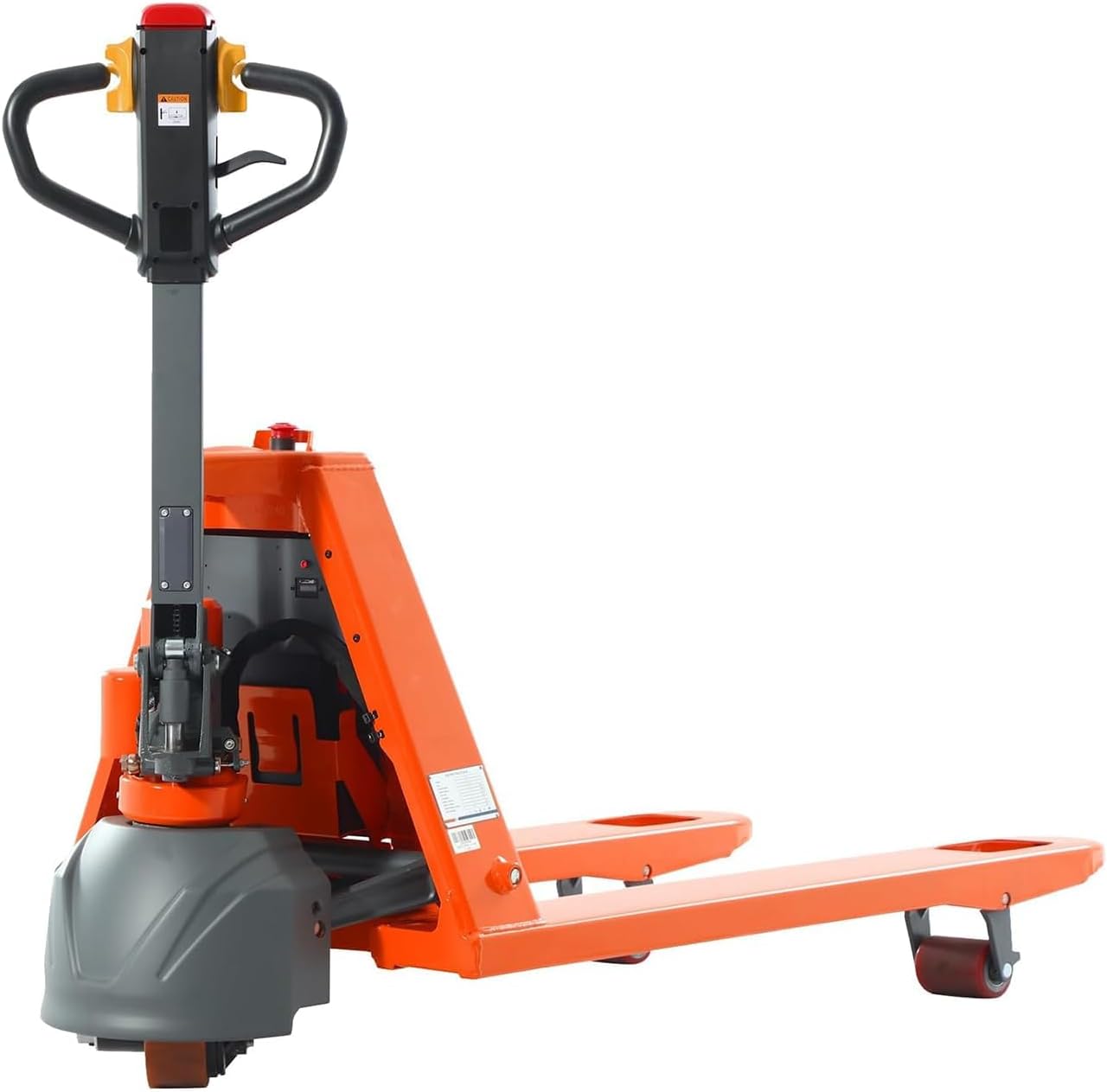 Tory Carrier Full Electric Pallet Jack Truck, 3300lbs Capacity Motorized Pallet Lift Trucks, 48" x 27" Fork Size Powered Lithium Battery Truck for Indoor Storage and Material Handling Orange-EPJ3300