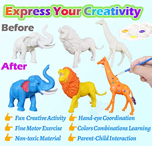 Yileqi Safari Animal Painting Kit For Kids Crafts And Arts Set, Jumbo Jungle Animal Toy Art And Crafts For Boys Girls Age 4 5 6 7 8 Years Old, Diy Art Supplies Paint For Kid Activities Birthday Gift #TOP1