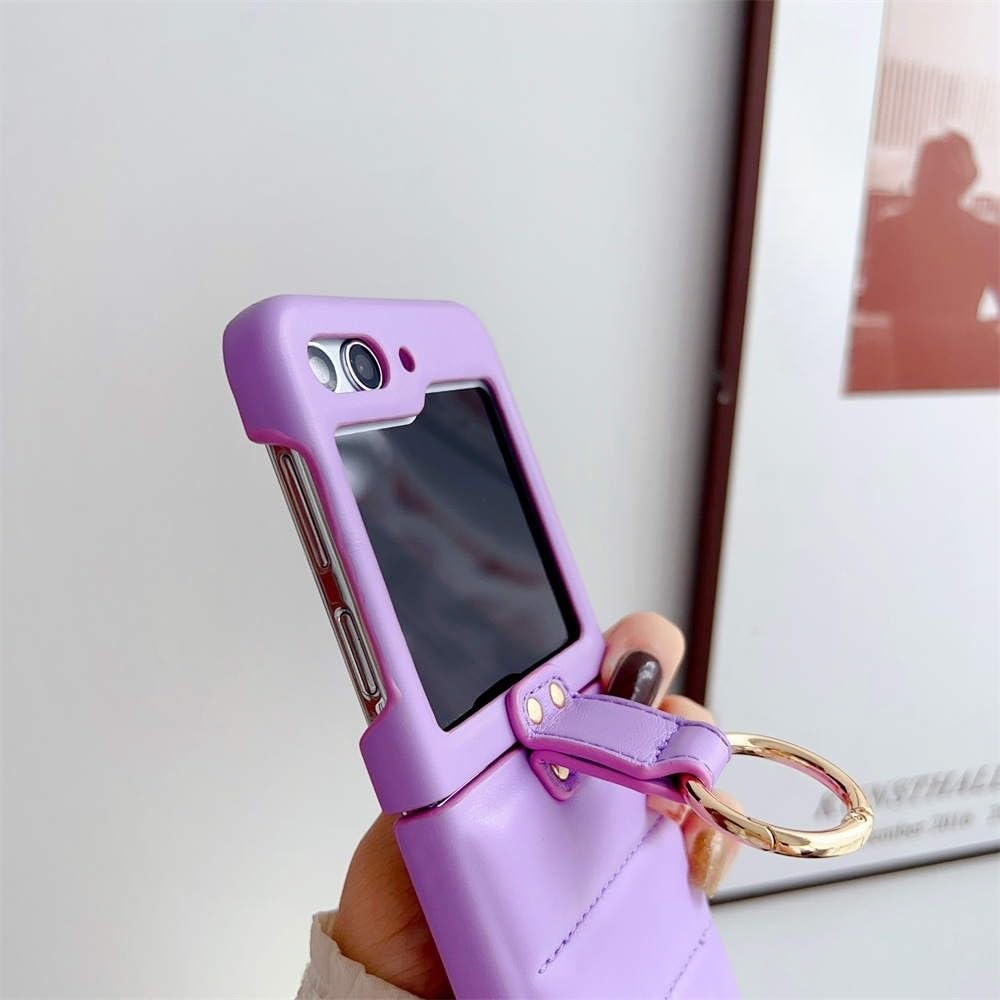 Custodia con anello opaco per Samsung Galaxy Z Flip 3, 4, 5, 5G, colore: azzurro cielo, per Samsung Z Flip 3